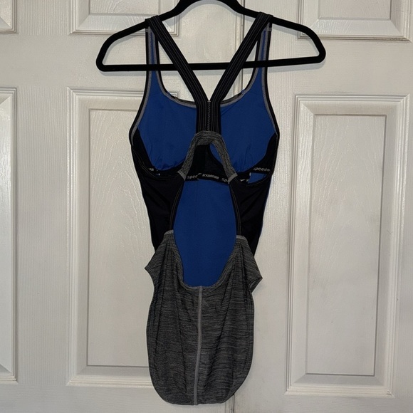 Speedo Hydro Bra Quantum Splice Blue Lolite One Piece Swimsuit - Picture 4 of 5